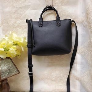 FEED project mini Eleanor black leather purse